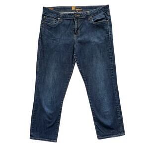 KUT from the Kloth Crop Jeans Women's Sz 12 Dark Wash Prep Preppy mid rise